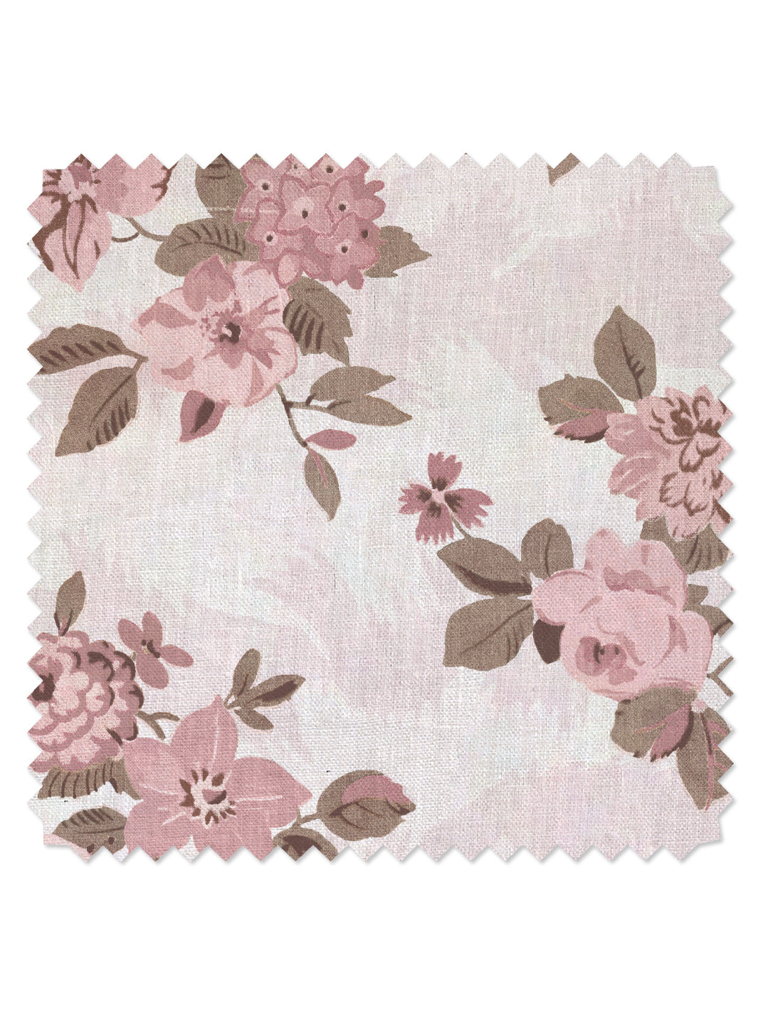 &#39;Theodora&#39; Linen Fabric - Pink Brown