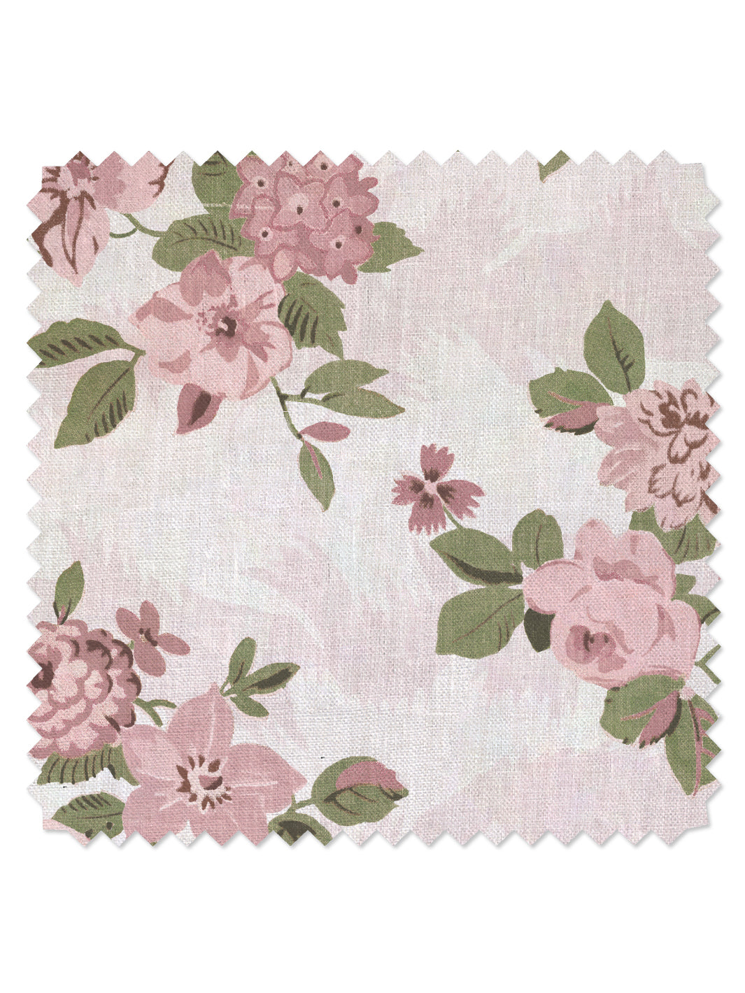 &#39;Theodora&#39; Linen Fabric - Pink Green